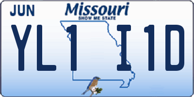 MO license plate YL1I1D