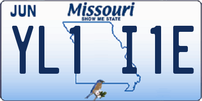 MO license plate YL1I1E