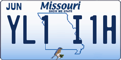 MO license plate YL1I1H