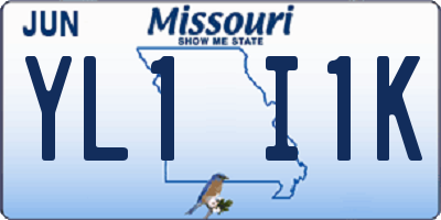 MO license plate YL1I1K