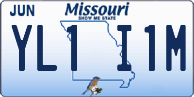 MO license plate YL1I1M