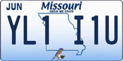MO license plate YL1I1U