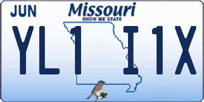 MO license plate YL1I1X