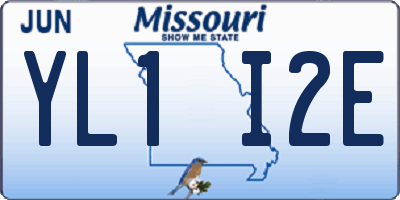 MO license plate YL1I2E