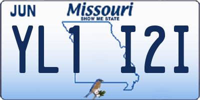 MO license plate YL1I2I