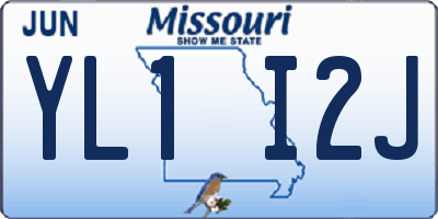 MO license plate YL1I2J