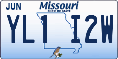MO license plate YL1I2W