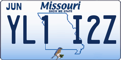 MO license plate YL1I2Z
