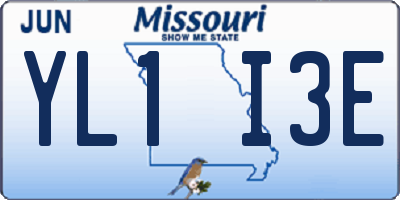 MO license plate YL1I3E