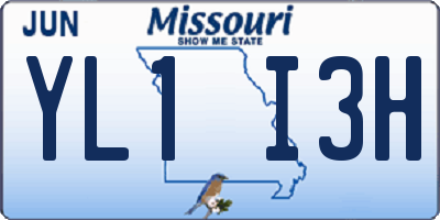 MO license plate YL1I3H