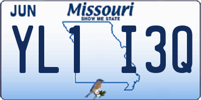 MO license plate YL1I3Q