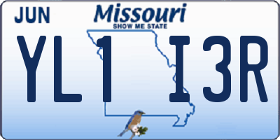 MO license plate YL1I3R