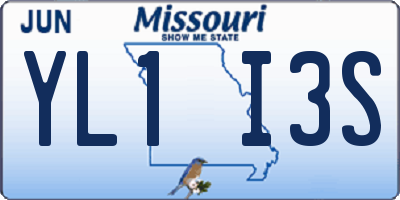 MO license plate YL1I3S