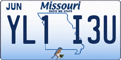 MO license plate YL1I3U