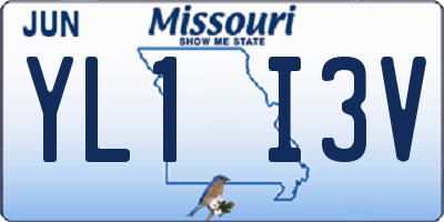 MO license plate YL1I3V