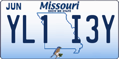 MO license plate YL1I3Y