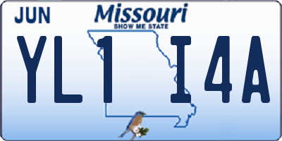 MO license plate YL1I4A