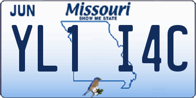 MO license plate YL1I4C