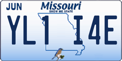 MO license plate YL1I4E