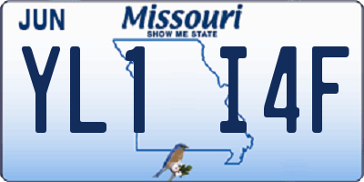 MO license plate YL1I4F