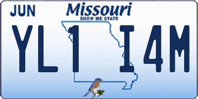 MO license plate YL1I4M