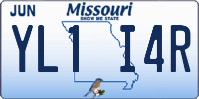 MO license plate YL1I4R