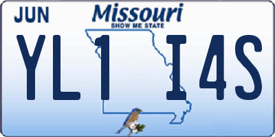 MO license plate YL1I4S