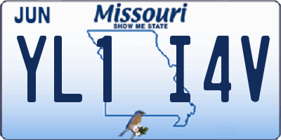 MO license plate YL1I4V