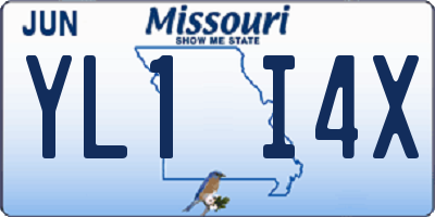 MO license plate YL1I4X