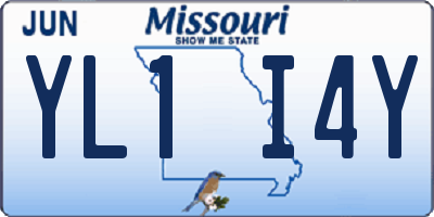 MO license plate YL1I4Y