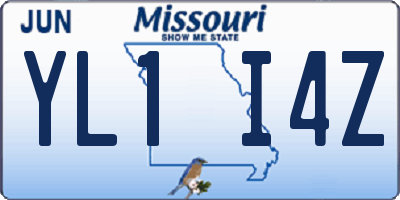 MO license plate YL1I4Z