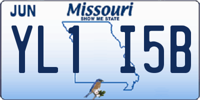 MO license plate YL1I5B
