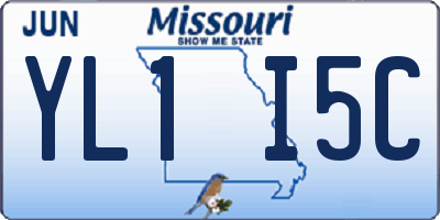 MO license plate YL1I5C