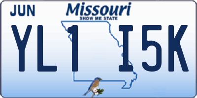 MO license plate YL1I5K