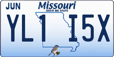 MO license plate YL1I5X