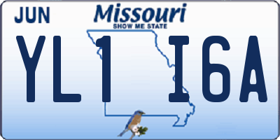MO license plate YL1I6A