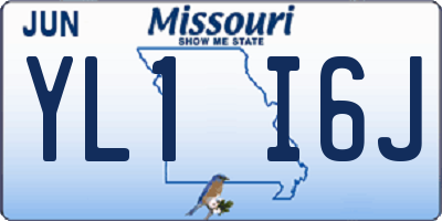 MO license plate YL1I6J