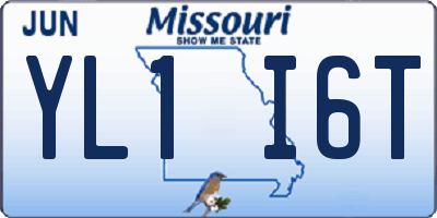 MO license plate YL1I6T