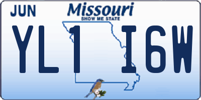MO license plate YL1I6W