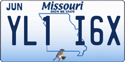 MO license plate YL1I6X