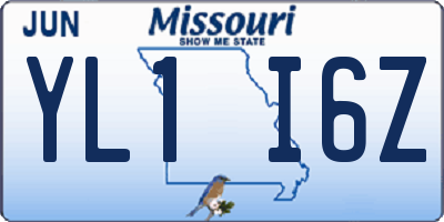 MO license plate YL1I6Z