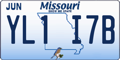 MO license plate YL1I7B