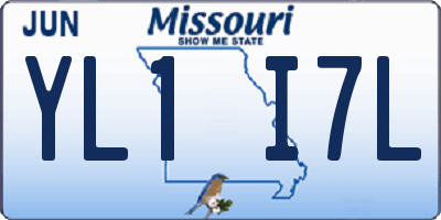 MO license plate YL1I7L