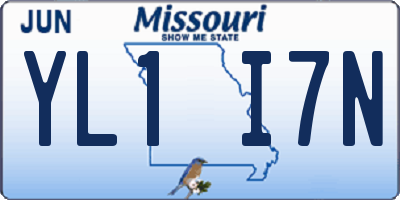 MO license plate YL1I7N