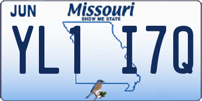 MO license plate YL1I7Q