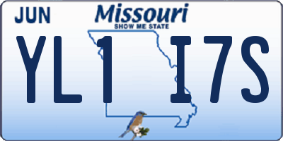 MO license plate YL1I7S
