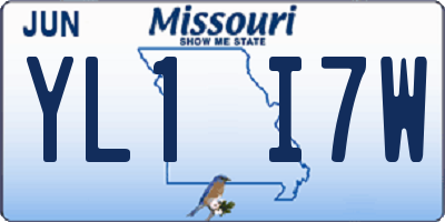 MO license plate YL1I7W