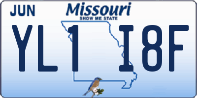 MO license plate YL1I8F
