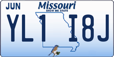 MO license plate YL1I8J