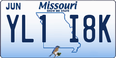 MO license plate YL1I8K